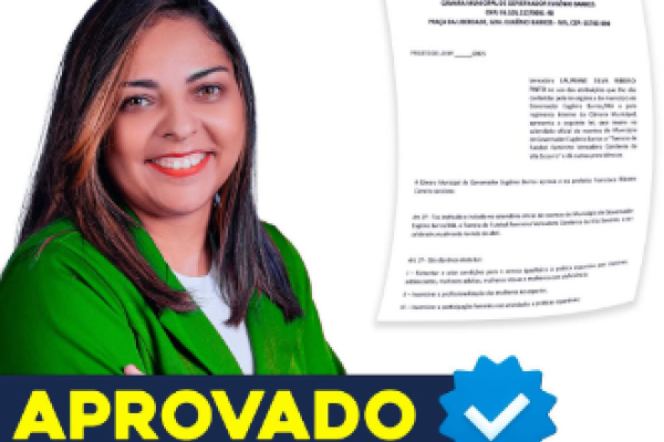  Projeto de Lei em homenagem à vereadora Gardênia é aprovado pela Câmara Municipal de Governador Eugênio  Barros 